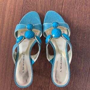 A Marinelli turquoise heels